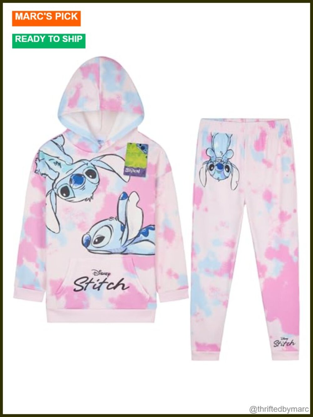 Kids Tie Dye Tracksuit Set Hoodie Jogger 2-Piece Loungewear